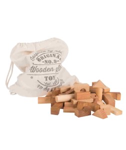 Drewniane Klocki w Worku – Naturalne, 100 elementów Wooden Story