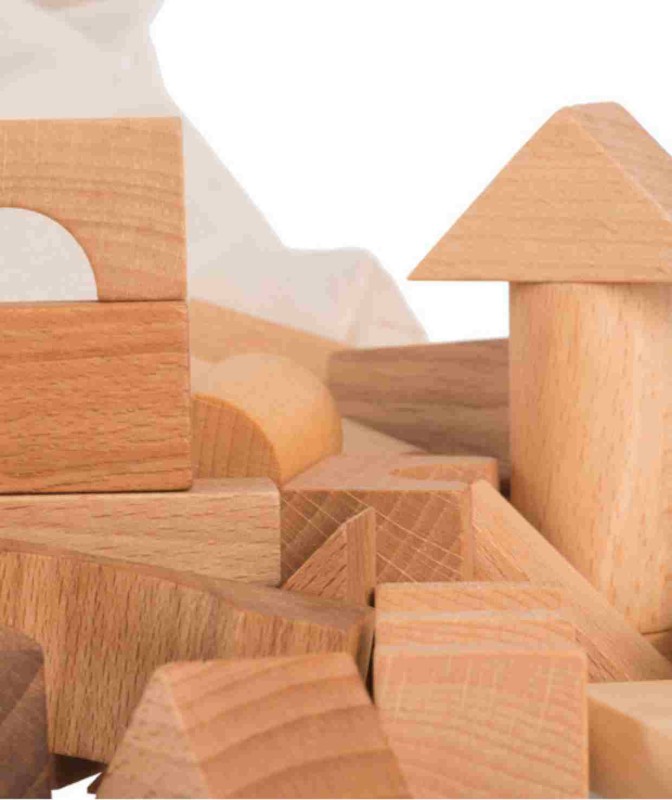 Drewniane Klocki w Worku – Naturalne, 100 elementów Wooden Story