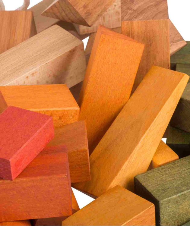 Drewniane Klocki w Worku – Kolorowe, XL 50 elementów Wooden Story