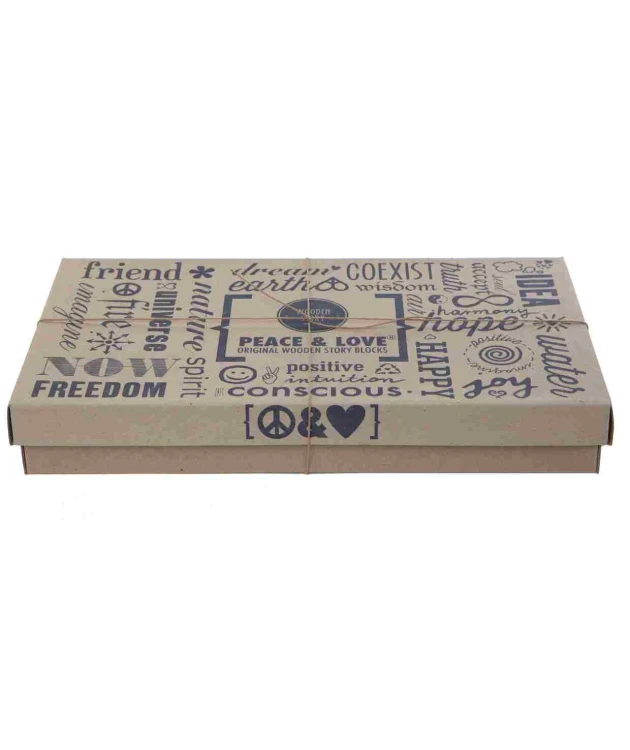 Drewniane Klocki Peace & Love w Skrzynce – 108 elementów Wooden Story