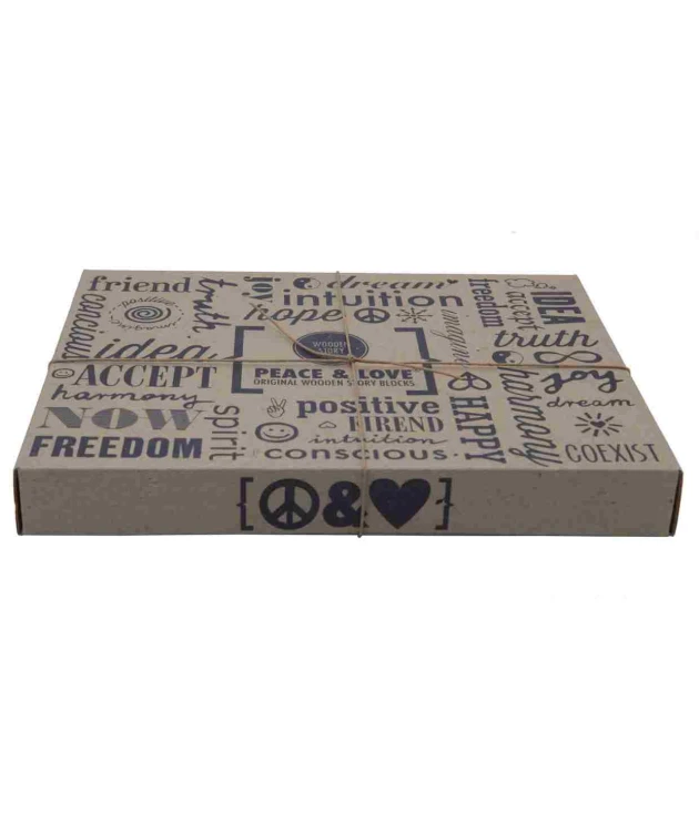 Drewniane Klocki Peace & Love w Skrzynce – 29 elementów Wooden Story
