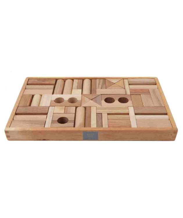 Drewniane Klocki w Skrzynce – Naturalne, 54 Elementy Wooden Story