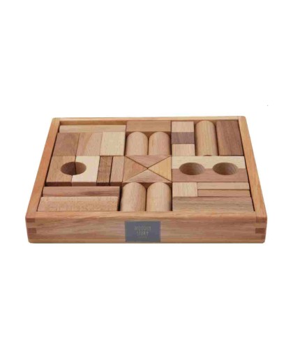 Drewniane Klocki w Skrzynce – Naturalne, 30 Elementów Wooden Story