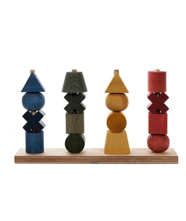 Drewniana Układanka Płotek XL – Kolorowa Wooden Story