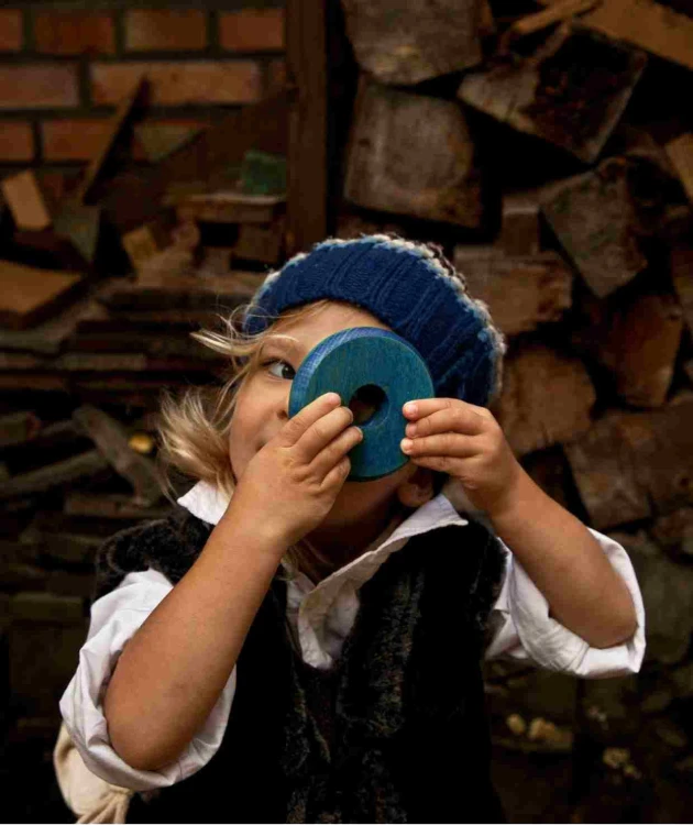 Drewniana Piramida Okrągła – Kolorowa Wooden Story