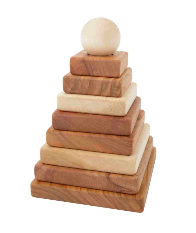 Drewniana Piramida Kwadratowa – Naturalna Wooden Story