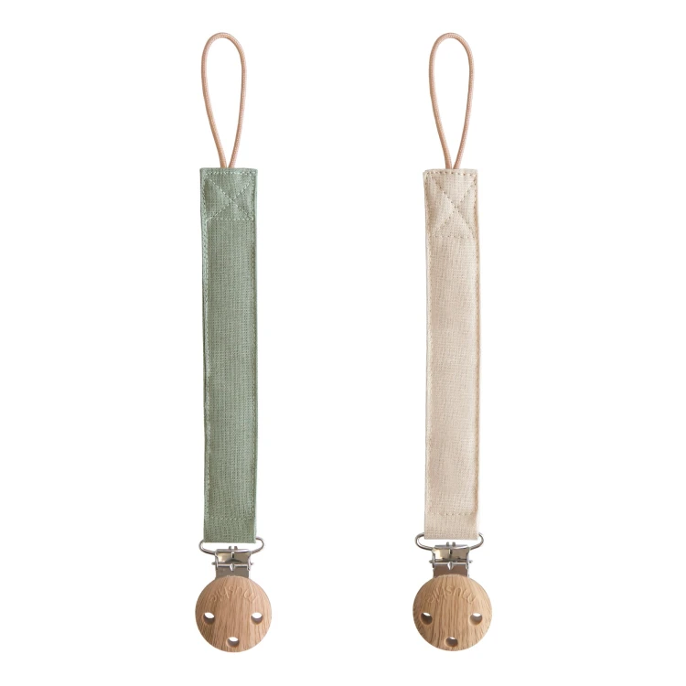 LinenPacifierClip2Pack_Olive_ShiftingSand.jpg