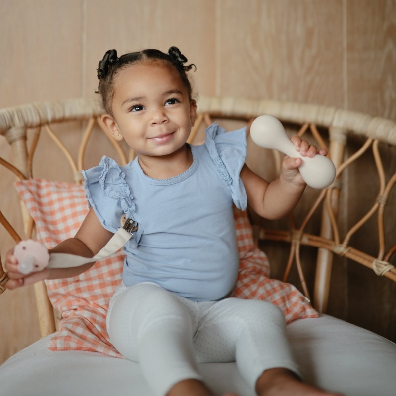 Zawieszka materiałowa lniana Blush/Cream 2-pak Mushie