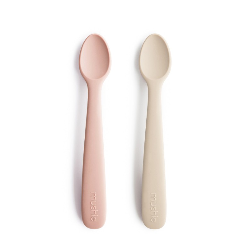 Łyżeczki Silikonowe do Nauki Samodzielnego Jedzenia 2-Pack Blush / Shifting Sand Mushie