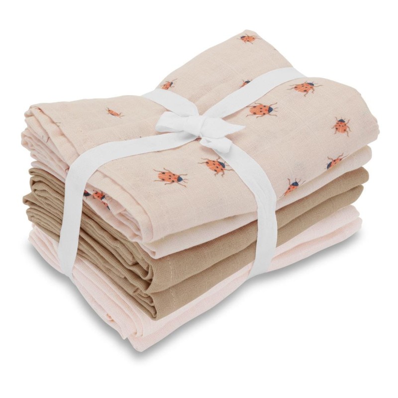 Muślinowe pieluszki 6 pack 70x70 cm Ladybug Vanilla Copenhagen