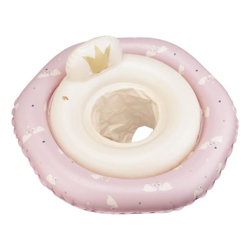 Koło do pływania Baby Rose Swan z siedziskiem Vanilla Copenhagen