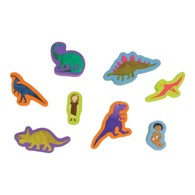 Dinozaury Zestaw Kolorowych Pieczątek i Książeczka Floss & Rock