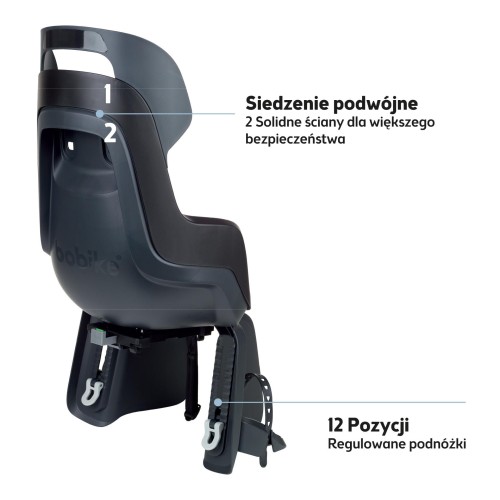 Fotelik rowerowy GO bagażnik MIK HD Urban Black Bobike