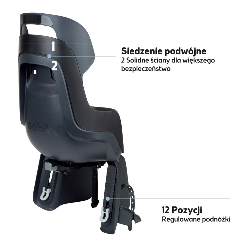 Fotelik rowerowy GO bagażnik MIK HD Urban Black Bobike