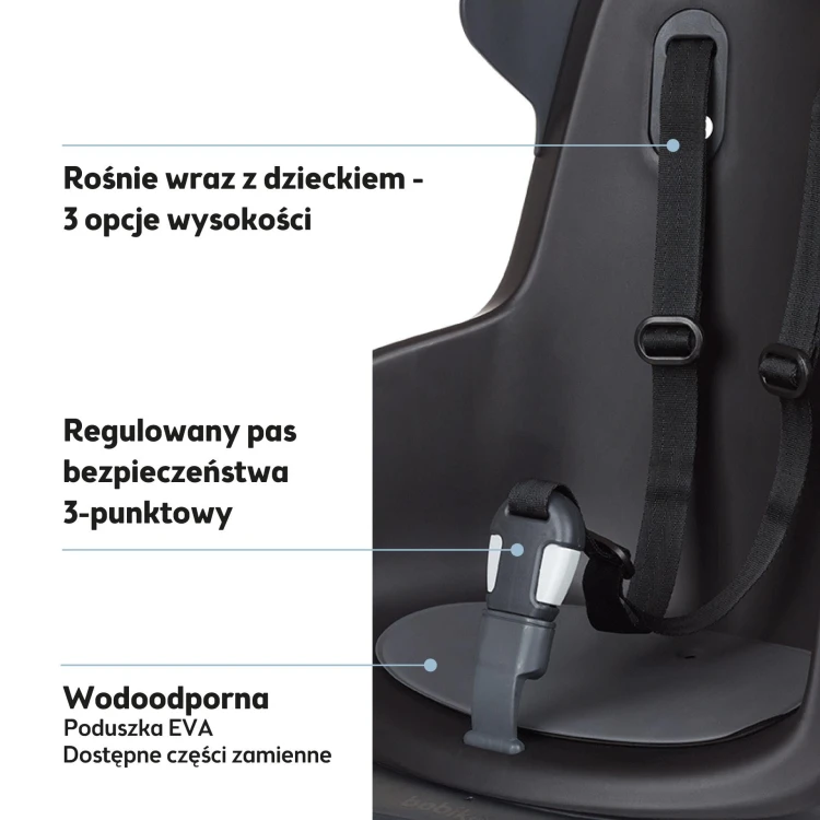 Fotelik rowerowy GO bagażnik MIK HD Urban Black Bobike