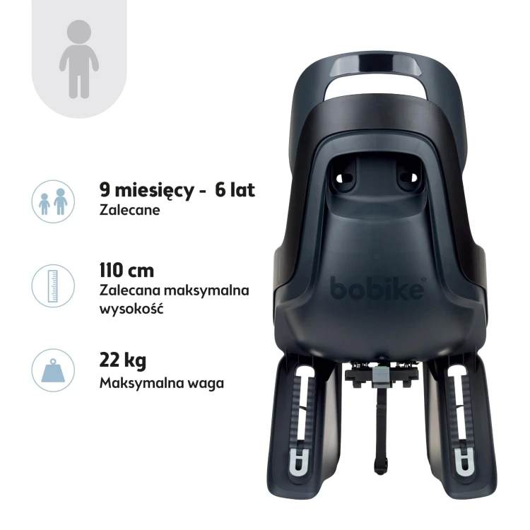 Fotelik rowerowy GO bagażnik MIK HD Urban Black Bobike