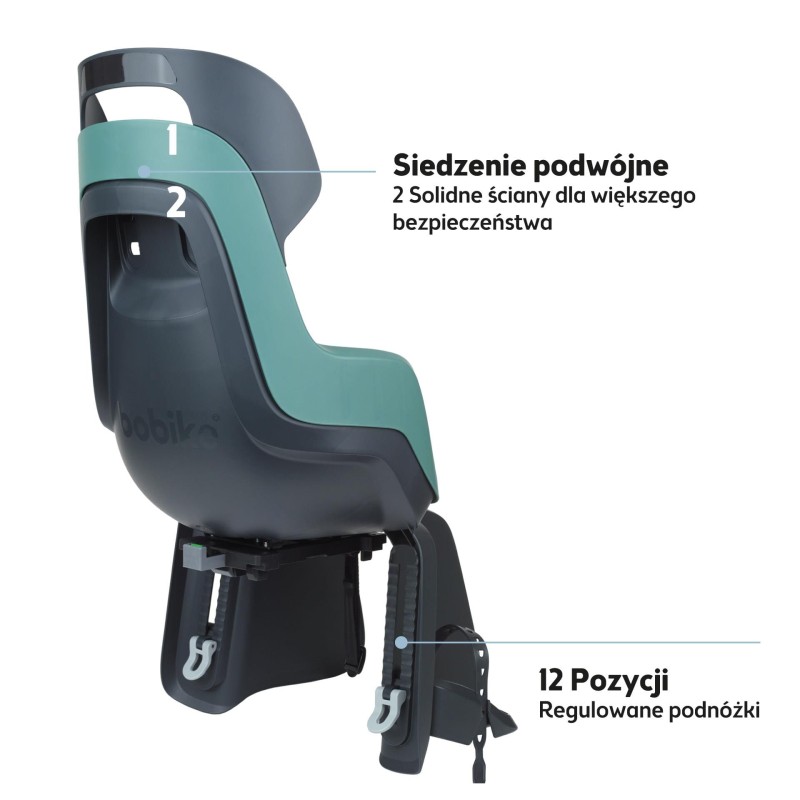 Fotelik rowerowy GO bagażnik MIK HD Peppermint Bobike