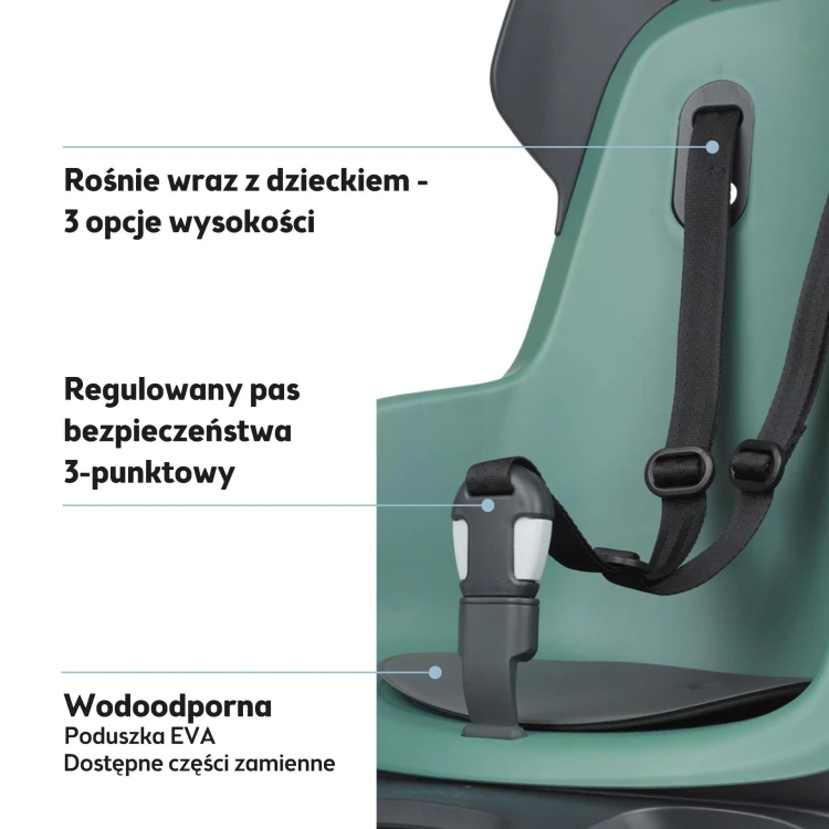 Fotelik rowerowy GO bagażnik MIK HD Peppermint Bobike
