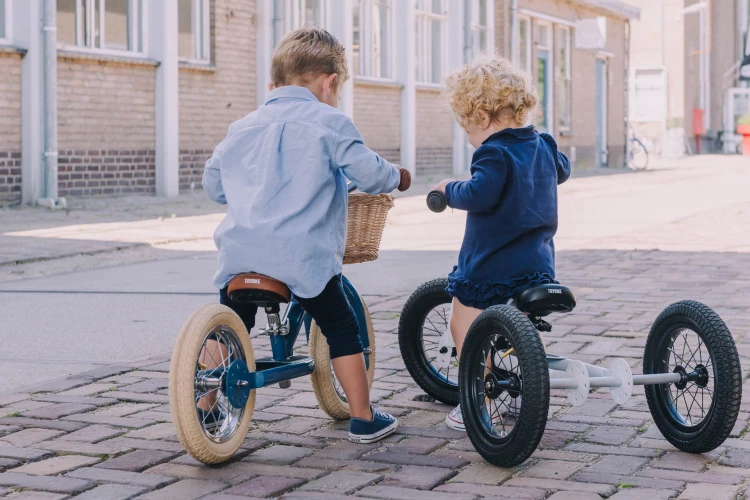 Pierwszy rowerek trójkołowy dziecięcy biegowy 2w1 szary matowy Trybike