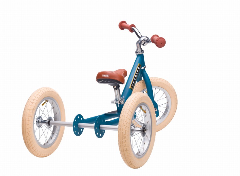 Pierwszy rowerek trójkołowy dziecięcy biegowy 2w1 niebieski balans Trybike