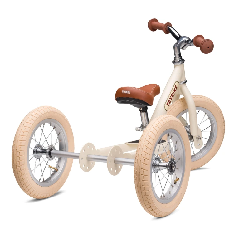 Pierwszy rowerek trójkołowy dziecięcy biegowy 2w1 kremowy matowy Trybike