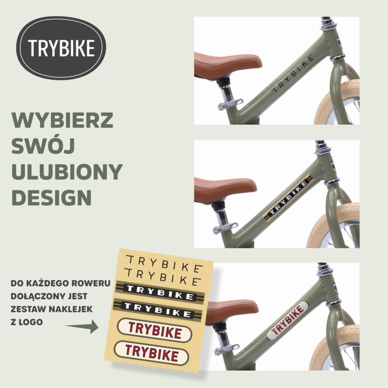 Pierwszy rowerek trójkołowy dziecięcy biegowy 2w1 kremowy matowy Trybike