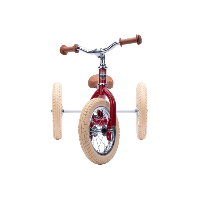 Pierwszy rowerek trójkołowy dziecięcy biegowy 2w1 czerwony matowy Trybike vintage 3wheeler