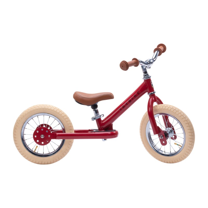 Pierwszy rowerek trójkołowy dziecięcy biegowy 2w1 czerwony matowy Trybike vintage 3wheeler