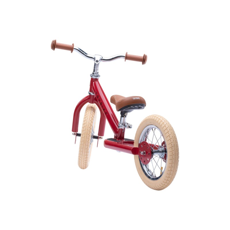 Pierwszy rowerek trójkołowy dziecięcy biegowy 2w1 czerwony matowy Trybike vintage 3wheeler