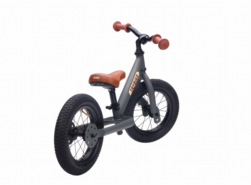 Pierwszy rower biegowy balansujący dziecięcy szary dla dzieci Trybike