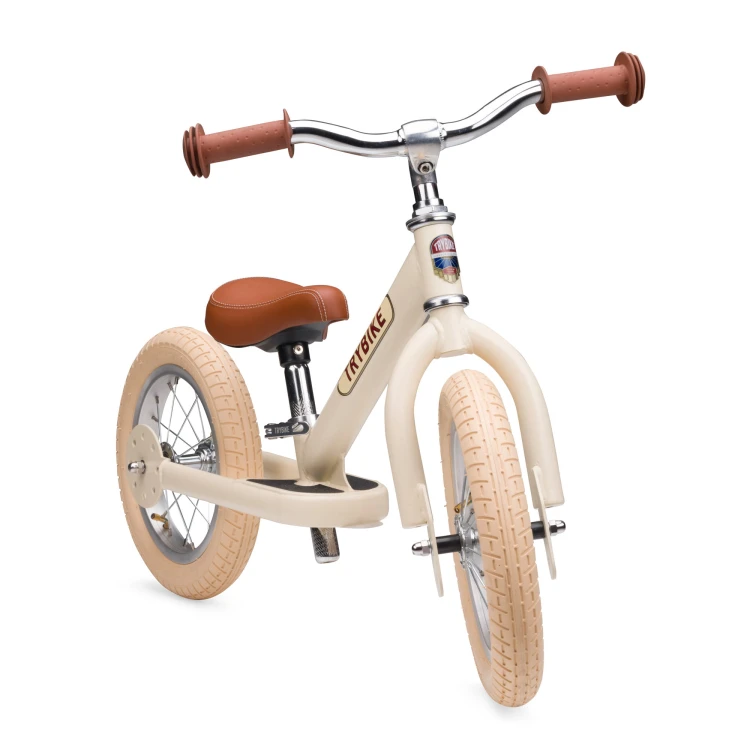 Pierwszy rower biegowy balansujący dziecięcy kremowy dla dzieci Trybike