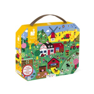 Puzzle obserwacyjne w walizce Farma 3+ Janod