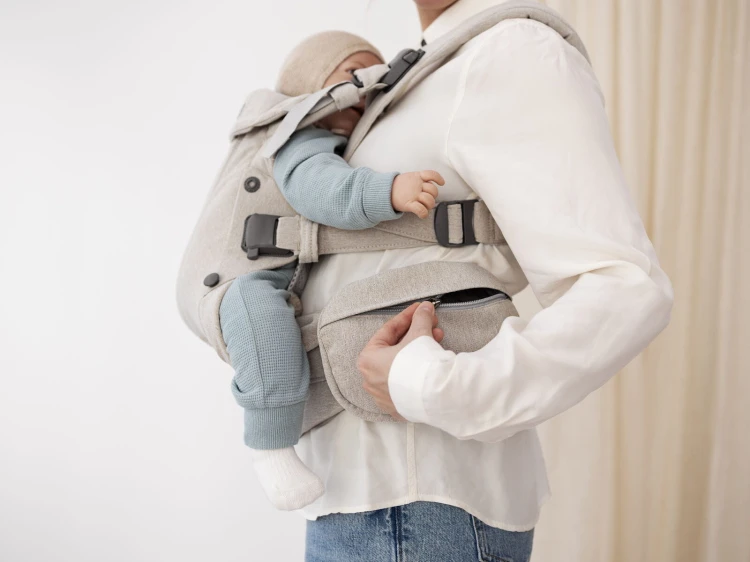 BABYBJORN - nerka/saszetka do nosidełka, Woven Mélange, Jasny Beż