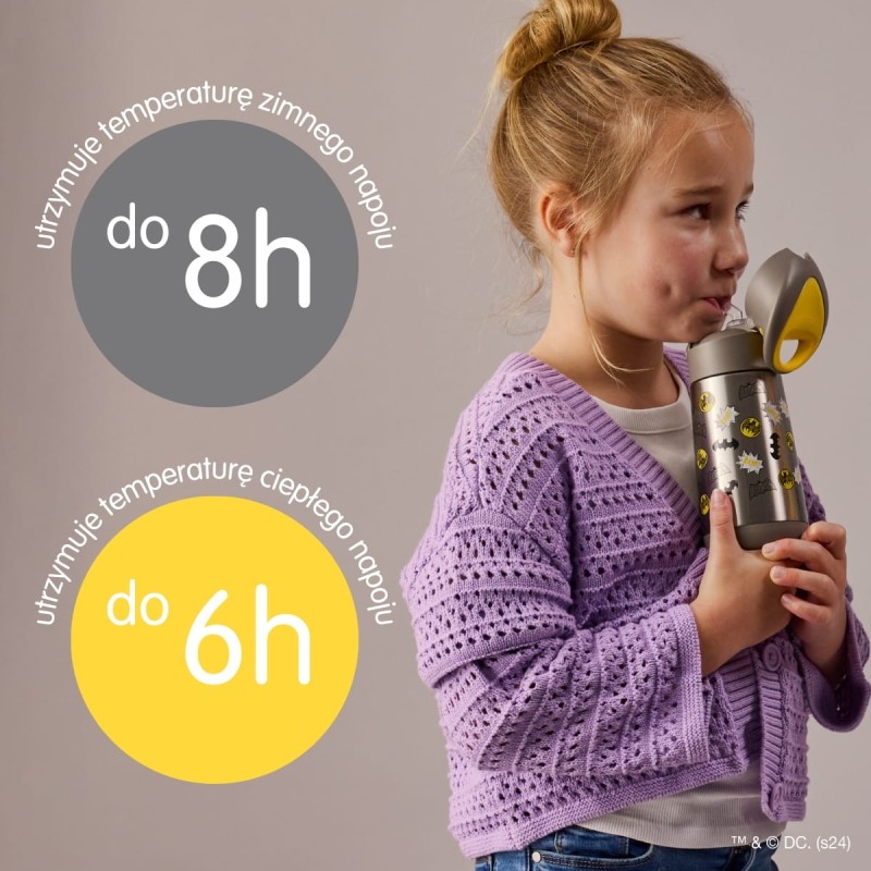 Bidon termiczny ze słomką 350 ml Batman b.box