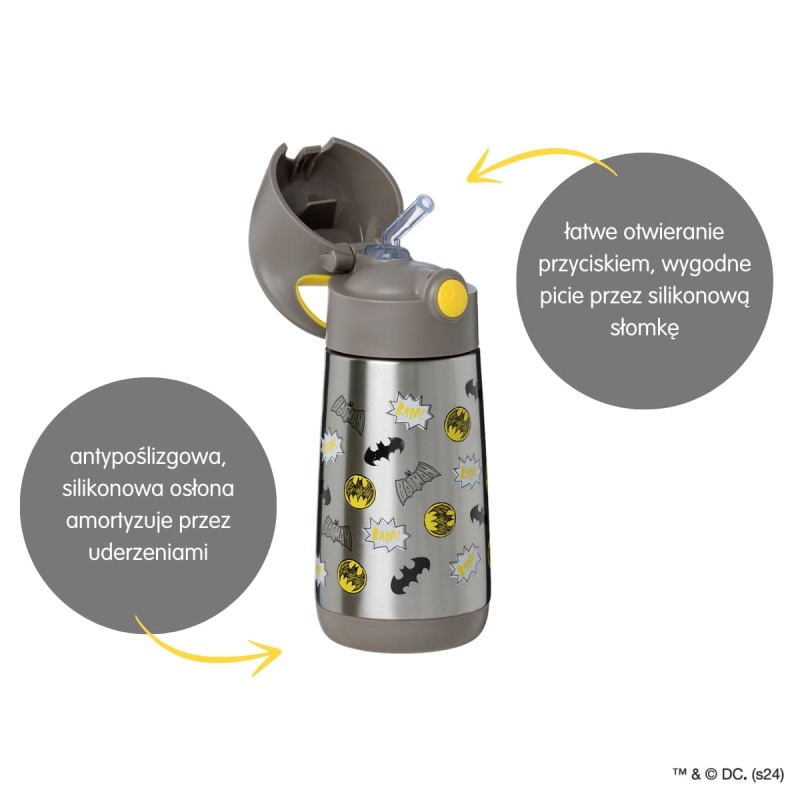 Bidon termiczny ze słomką 350 ml Batman b.box