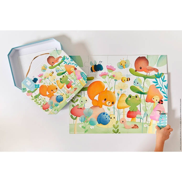 Puzzle w walizce Przyjaciele z ogródka 20 elementów 2+ Janod