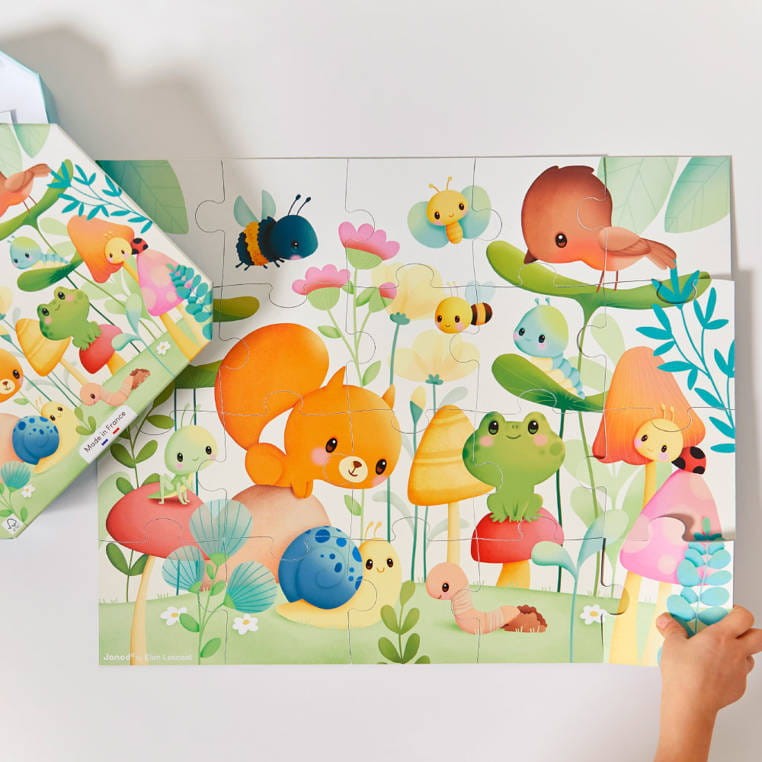 Puzzle w walizce Przyjaciele z ogródka 20 elementów 2+ Janod
