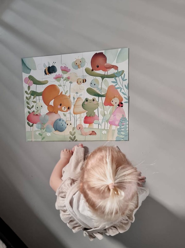 Puzzle w walizce Przyjaciele z ogródka 20 elementów 2+ Janod