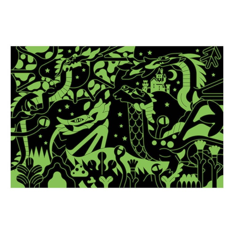 Puzzle świecące w ciemności Smoki 100 elementów 5+ Mudpuppy