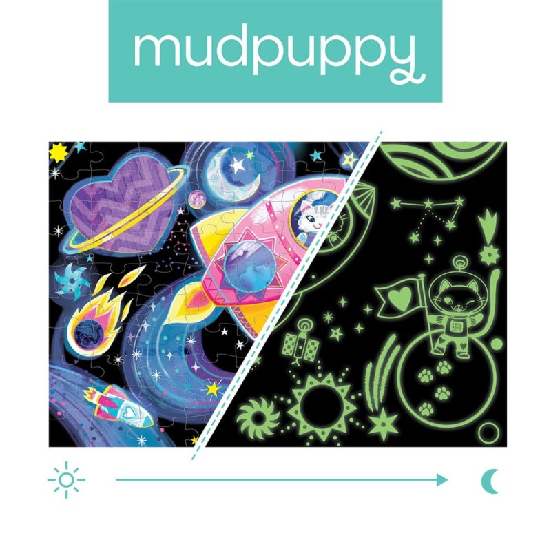 Puzzle świecące w ciemności Kosmiczne marzenia 100 elementów 5+ Mudpuppy