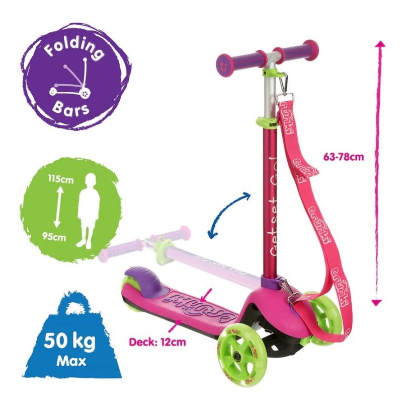Składana hulajnoga mała różowa Trunki