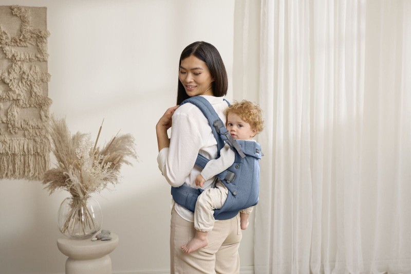 BABYBJORN - nosidełko Harmony, Woven Niebieski melanż