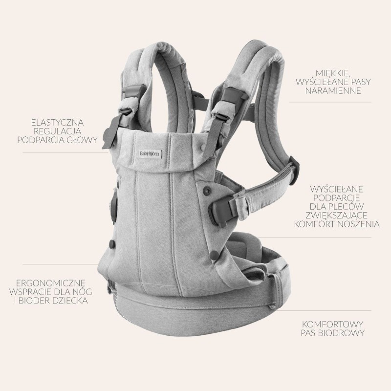 BABYBJORN - nosidełko Harmony, Woven Jasny Beż melanż