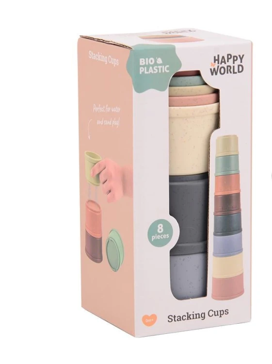 Wieża z kubków 8 elem. BIOplastik  0 m+ Happy World