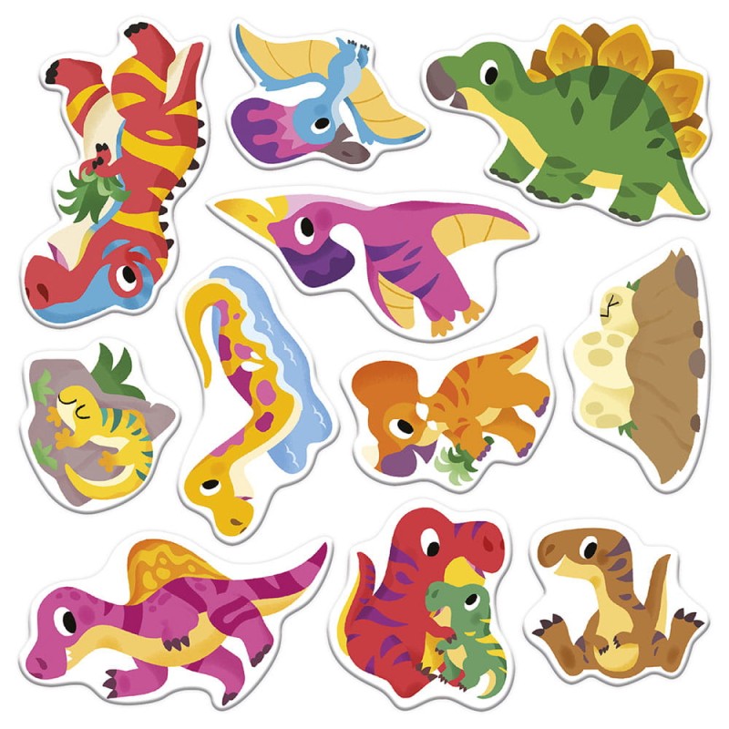 Multizestaw kreatywny 2-latka My arts & crafts Grube naklejki wielorazowe Dinozaury 2+ Janod