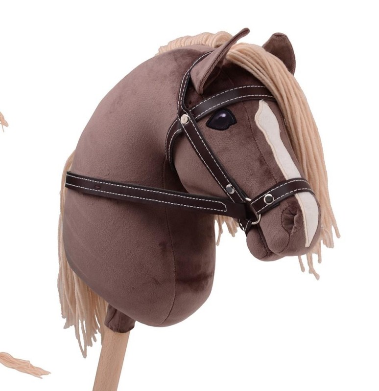 Koń DELUXE na kiju 80cm brown Holly Hobby Horse