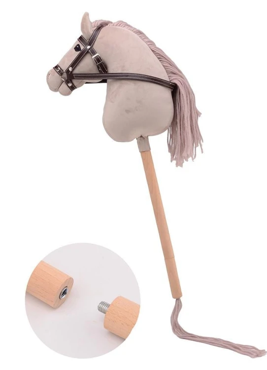 Koń DELUXE na kiju 80cm beige Holly Hobby Horse