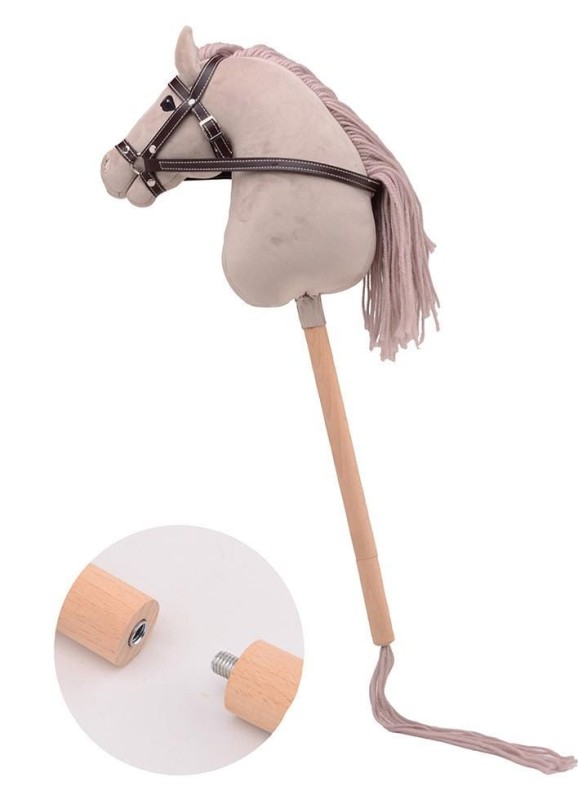 Koń DELUXE na kiju 80cm beige Holly Hobby Horse