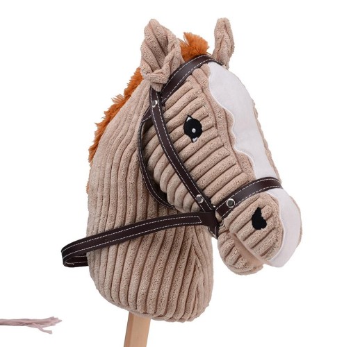 Koń LUX na kiju dźwięk 80cm Taupe Holly Hobby Horse