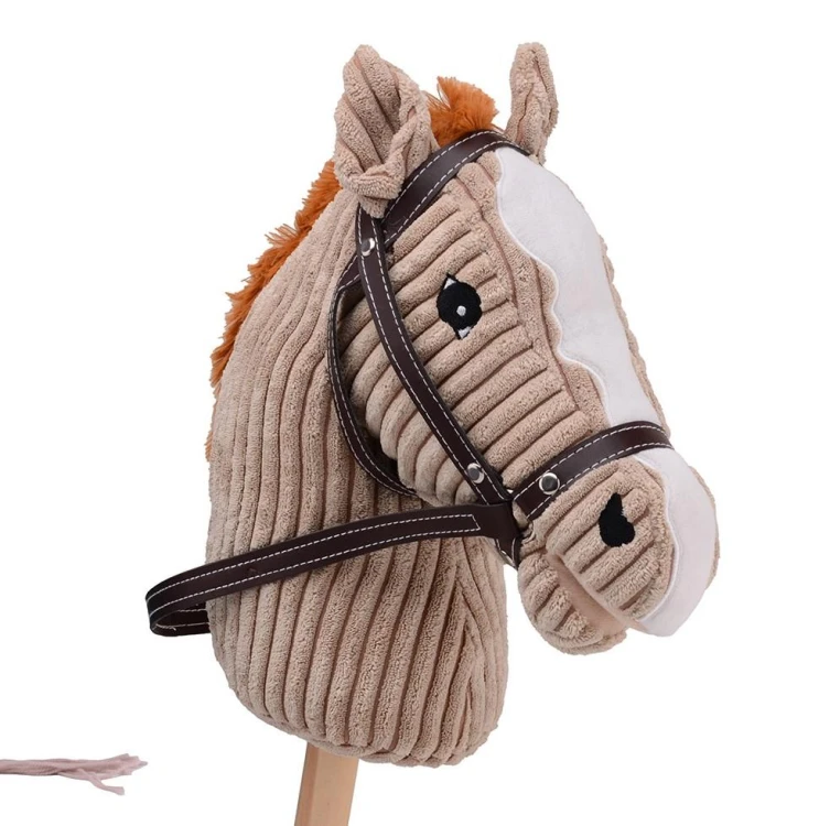 Koń LUX na kiju dźwięk 80cm Taupe Holly Hobby Horse